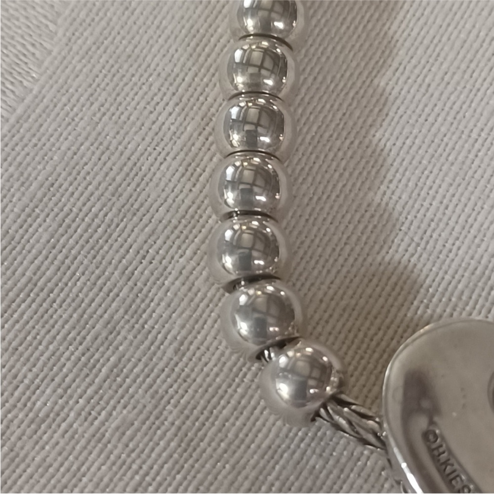 Barry Kieselstein-Cord Sterling Silver Beaded Heart Toggle Necklace - Picture 6 of 14